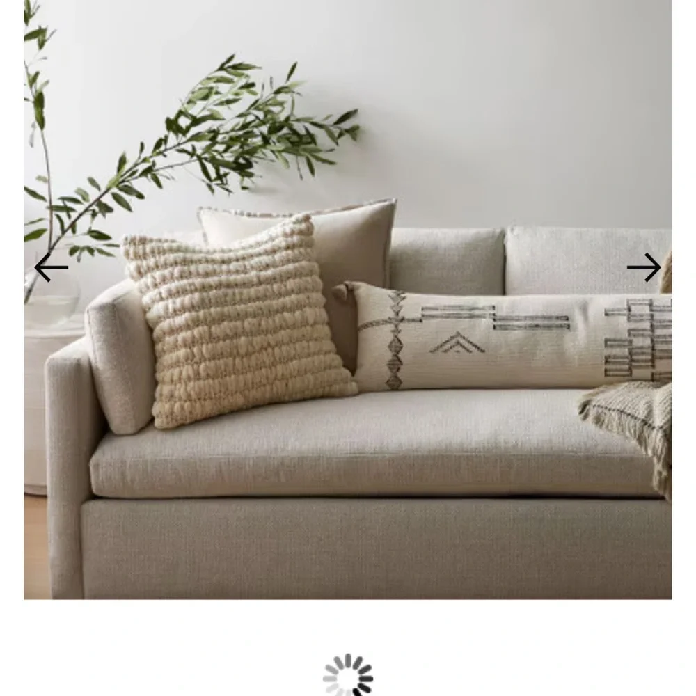 West Elm Cream Textured Accent Pillow NWT